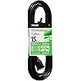 Woods Light Duty Extension Cord, 15Ft, 16 Gauge, SPT-2, General Purpose Cord, SJTW, Black, 0258