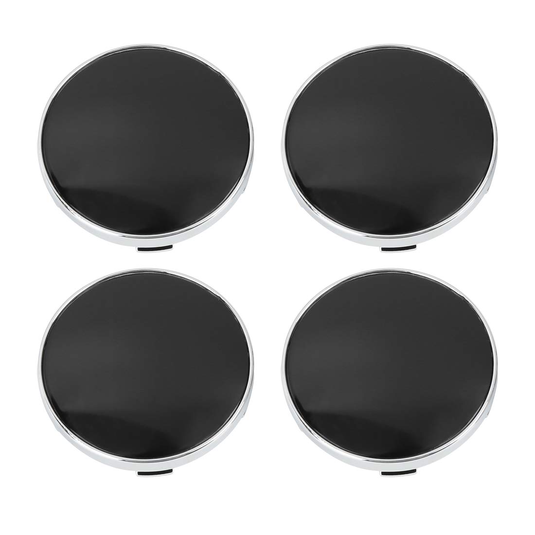 X AUTOHAUX 60mm Dia 5 Clips Car Wheel Tyre Center Hub Caps Base Silver Tone 4 Pcs