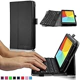 Infiland Bluetooth Keyboard Smart Case Cover For 7inch LG G PAD 7.0 V400 / LTE V410 / VK410 / UK410 Tablet - Folio Slim Fit PU Leather Case with Wireless Removable Bluetooth Keyboard (For LG G PAD 7.0 V400 & LTE V410 Tablet, Black)