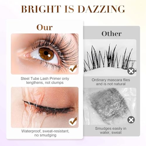 Iron Eye Mascara, Washable Metal Wall Mascara - Black Mascara 3D Super Curling, Long Lasting Volume & Lump-Free with Smudge-proof Pigments (Pack of 2)
