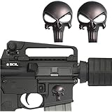 Creatrill 2 Pack Magwell Metal Decal Sticker - Punisher Skull 1 inch by 1.38 inch
