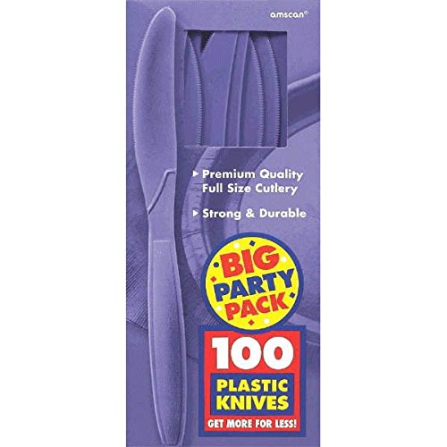 Amscan 43603.106 Big Party Pack Festive Plastic Knives, 8