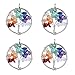 SPUNKYCHARMS 4 PCS Life of Tree Pendant Charms for Jewelry Making 7 Chakra Crystal Quartz Pendants Silver Wire Wrapped Healing ReikiCharm for Necklaces Earrings Bracelets Jewelry Making