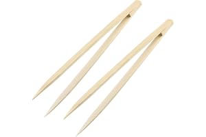 2 PCS Bamboo Tweezer, Chinflly 10 Inch Anti Static Forceps Bamboo Clamp for Art, Craft, Gold Leaf Sheet, Flake, Foil