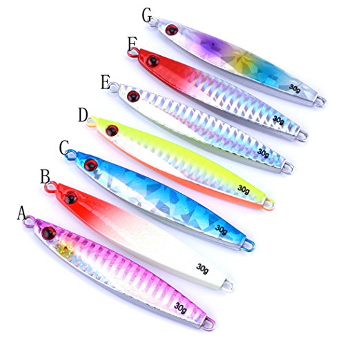 Aorace 7pcs/lot 30g/7.6cm Minnow Metal Lure 3D eyes Hard Bait Casting Jigging Hard Lure Bass Trout Salmon Lures Without Hooks - Thumbnail 3