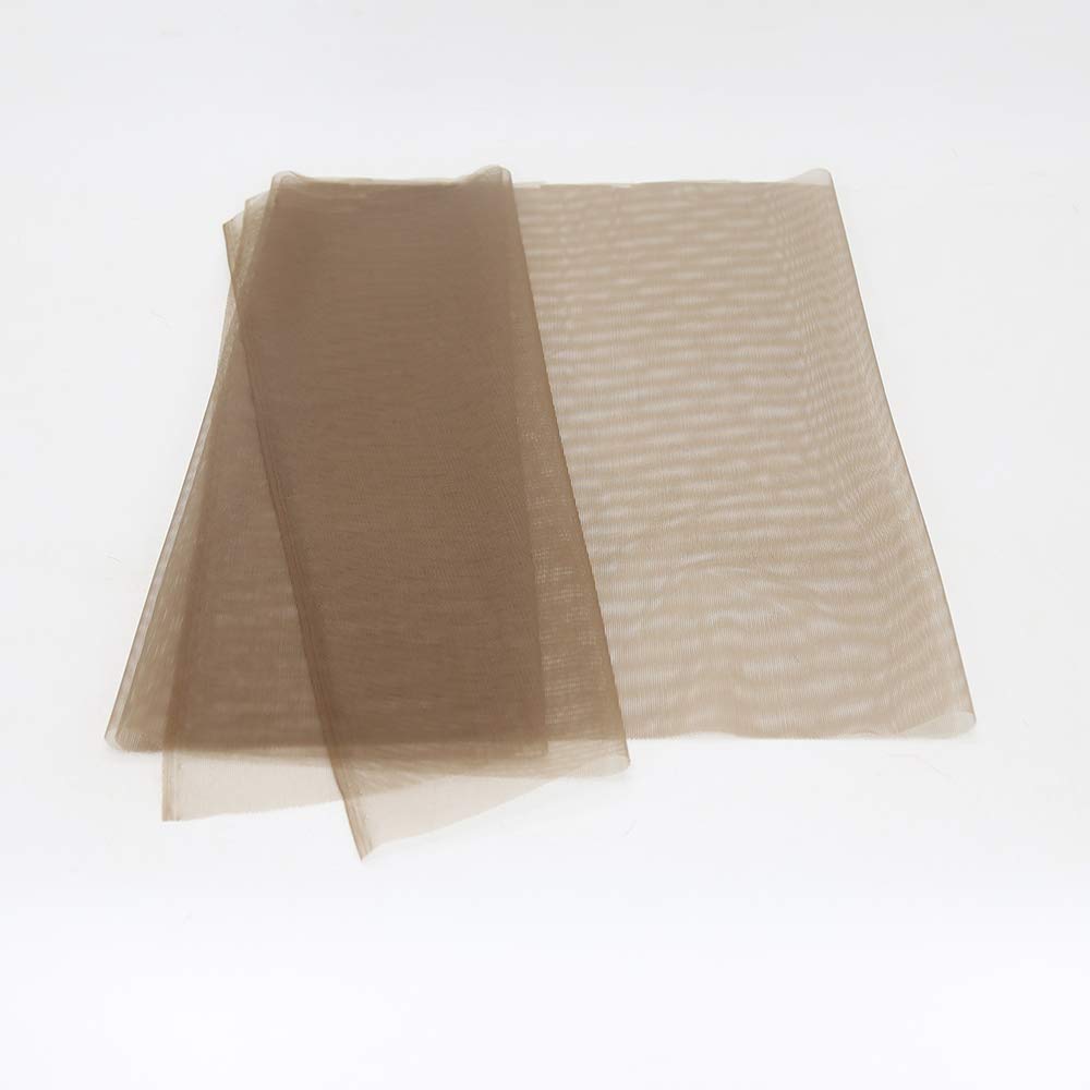 Towarm Light Brown 1/2 Yard Lace Net Material for Wigs Making & Repair Wig Caps Closures and Frontals Foundation Wig Accessories 43inchx18inch (1/2 Yard, Light Brown)