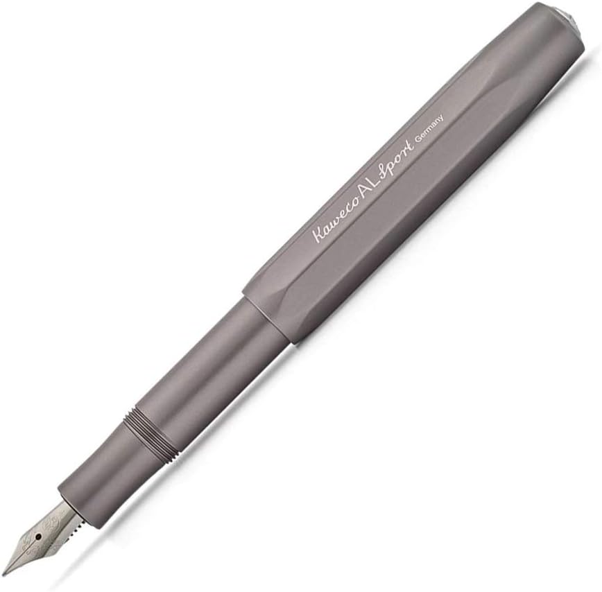 Kaweco AL SPORT Fountain Pen Anthracite I Premium Fountain Pen for Ink Cartridges 13 cm I Nib: F (Fine), Gray - Image 3