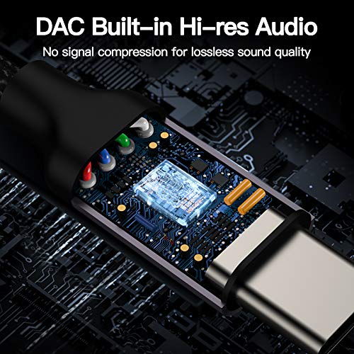 Posugear Hoofdtelefoonadapter, USB C hoofdtelefoonadapter, USB C naar 3,5 mm jack-adapter, microfoon voor Samsung S20… - Afbeelding 5