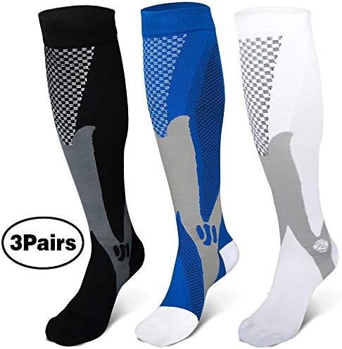 JHM Premium Compression Socks 20-30mmHg -Strong Support Best Graduated Pressure Sports Running Recovery Shin Splints Varicose Veins Socks Stockings-Boost Performance,Blood Circulation& Recovery