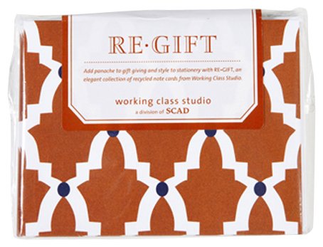 Working Class Studio The Re-Gift Collection Lattice Notecards, Burnt Scarlet, Set of 8