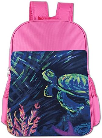 CJTRTE Sea Turtle Coral Girls&Boys Shoulder Backpack School Bag Bagpack For Kids Students(2Color:Pink,Blue)