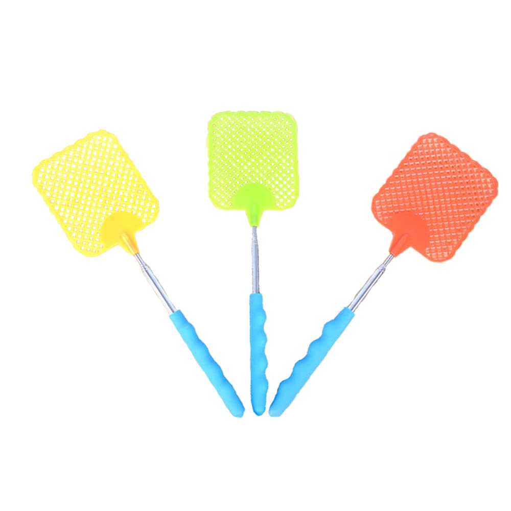 3 Pack Flyswatter，Manual Fly Swatters，Plastic Flyswatter，for Flies, Mosquitoes and Insects（Yellow, Green and red）.