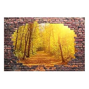 Large Wall Mural - Beautiful Lane in The Woods Self-Adhesive Vinyl Wallpaper/Removable Modern Decorating Wall Art - 66" x 96"
