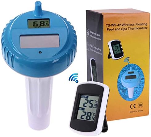 Dergtgh Solar Wireless Thermometer Digital Swimming Temperature Meter SPA Pool Float Thermometer for Indoor and Outdoor Pool