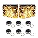 Forthcan 6 Pack Solar Mason Jar Lights, 10 Led String Fairy Firefly Lights Lids Insert for Regular Mouth Jars, Mason Jar,Patio,Lawn,Garden Decor (6, Warm White)