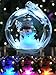LED Snowman Christmas Tree Ornament - Glass Globe Ornament with Lighted Snowman Inside - LED Glass Ornaments