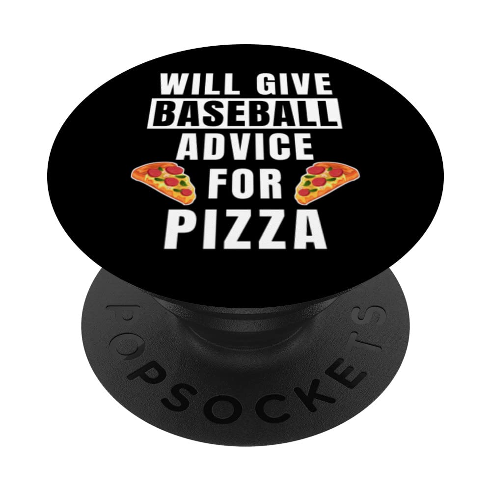 Baseball Advice For Pizza Coaching Funny Baseball Coach PopSockets Swappable PopGrip