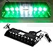 wecade® 9 Led 9w Car Truck Strobe Windshield Dash Lights 16 Pattern Super Bright for EMS Law Enforcement Warning LED Strobe Lights (Green/White/Green)