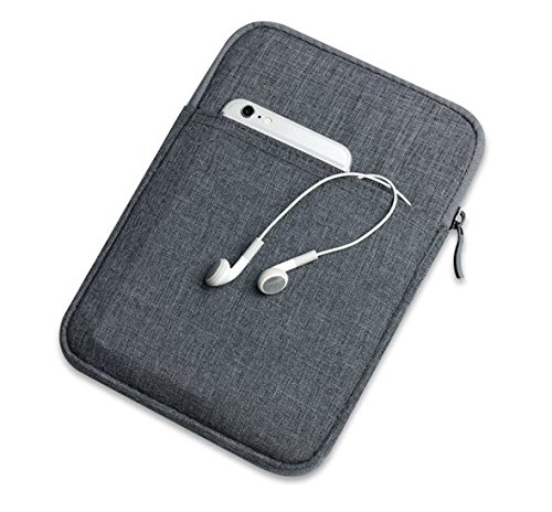 Jlyifan Gray Canvas Thin Protective Sleeve Zipper Carrying Case Bag for iPad Pro 9.7 / Air 2 / Samsung Galaxy Tab S2 9.7" / Tab A with S Pen 10.1 / Tab E 9.6" Tablet
