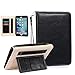 iPad Air 2 Case, TabPow All-in-One - Premium PU Leather Smart Case Cover with Card Slots, Kickstand, Elastic Hand Strap Grip for iPad Air 2 (2014 Edition) - Black