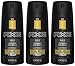 Axe Deodorant Body Spray - Gold - Oud Wood & Dark Vanilla - Net Wt. 4 OZ (113 g) Per Can - Pack of 3 Cans