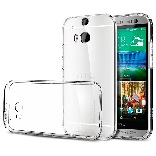 HTC One M8 Case, Spigen [STRONG-FLEX] [+Screen Shield] HTC One M8 Case Clear [Ultra Fit] [Capsule Clear] Premium Clear TPU Case Soft for The All New HTC One / HTC One M8 / HTC One 2 / HTC One 2014 (2014) - ECO-Friendly Packaging - Capsule Clear (SGP10810)