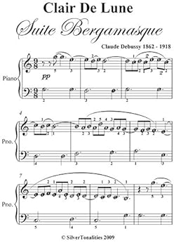 Clair de Lune Debussy Easiest Piano Sheet Music - Kindle ...