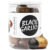 RioRand Organic Black Garlic 170g Whole Black Garlic Aged for Full 90 Days Black Garlic Jar 0.37 Pounds