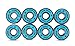 Yellow Jacket Premium Skateboard Bearings, Pro Longboard Bearings, 608, ABEC 9, Bomber Blue (Pack of 8)