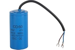 THINCOL Capacitor, Run Capacitor,CD60 Starting Capacitor, 250V 300uf Capacitor, for Motor Start Motor Air Compressor, Switching Capacitor Explosion-Proof Household Appliances Accessory