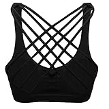 CHJPro Seamless Low-Impact Cross Back Sport Bra with Removable Cups