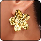 Flower Earrings for Women Big Statement Earrings for Women Floral Earrings Daisy Earrings Pink Orange Black White Flower Stud Earrings Summer Spring Fancy Jewelry