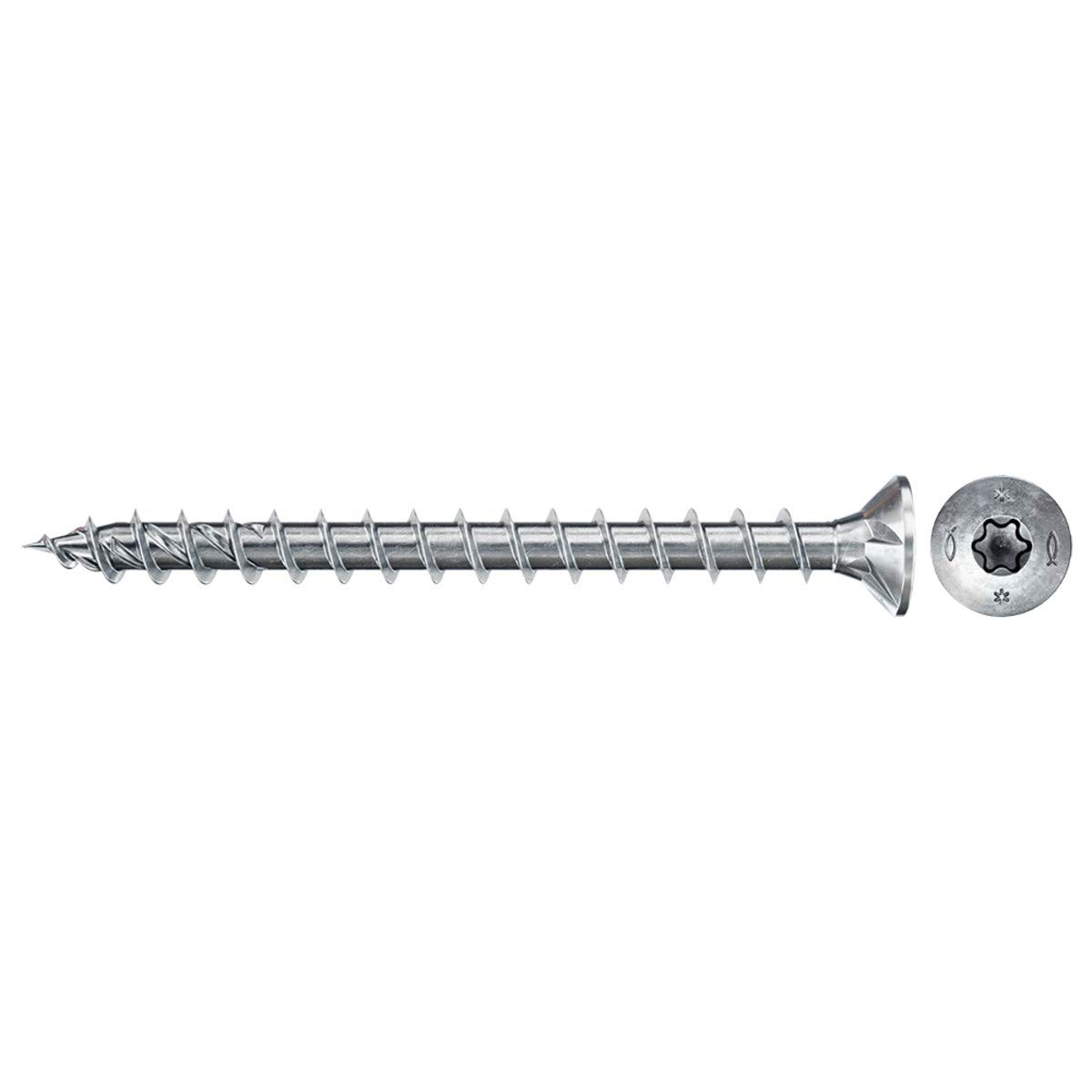 fischer 200 x Chipboard Screws Power-Fast II 3.5 x 25 Countersunk Head with Inner Star TX Fully Threaded Galvanised Blue Passivated (Item No. 670075)