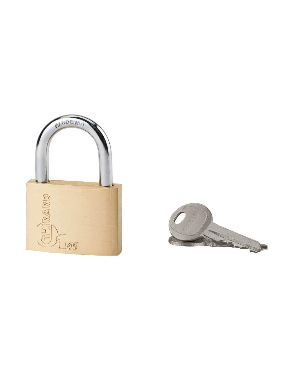 THIRARD FABRICANT DE SECURITE DEPUIS 1920 Mach 1 THIRARD 00980045 – Type 1 Padlock • 45 mm – 1/2 30 mm High Shackle for Size 40 mm – Additional Keys on Model No Manufacturing on Number, gold