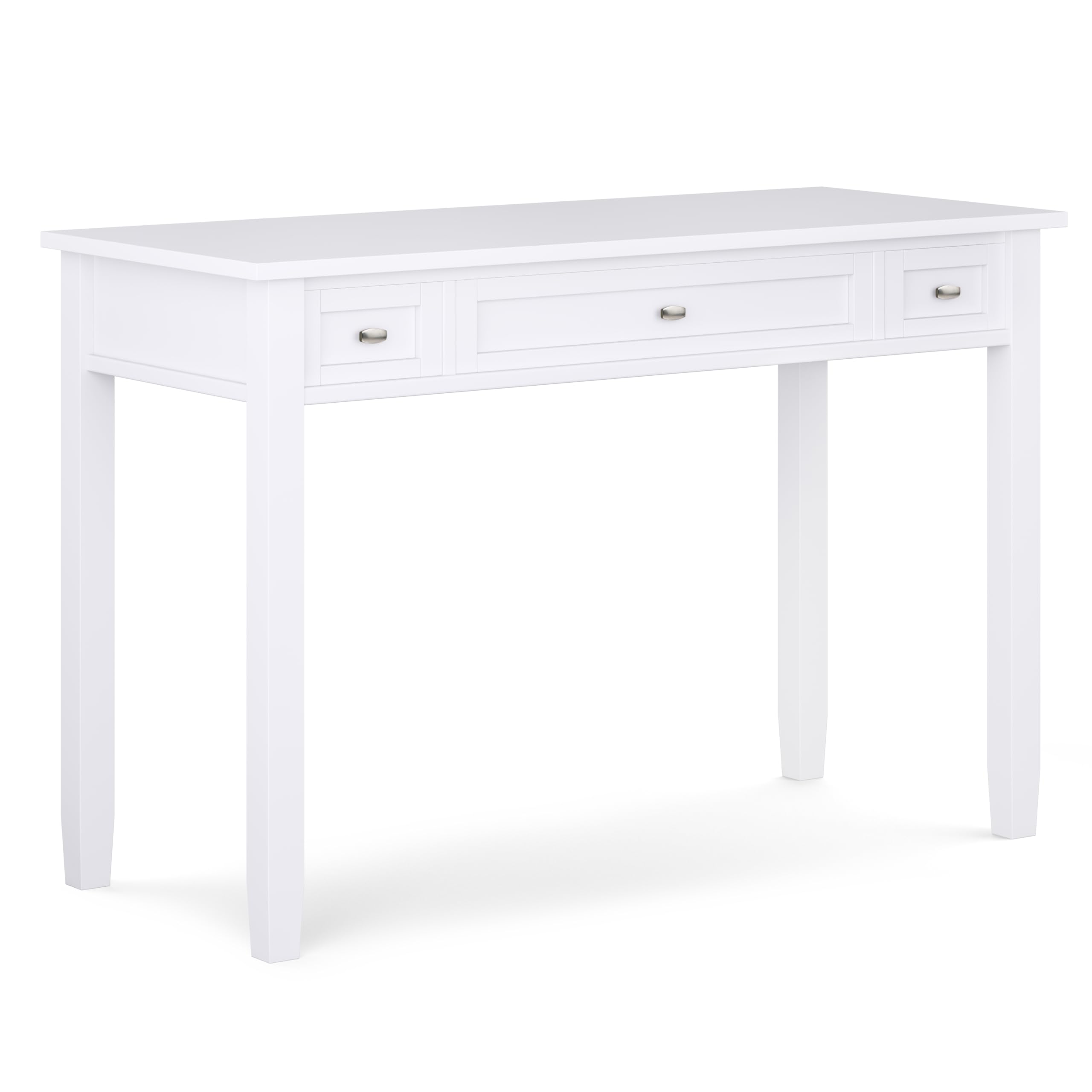 Photo 1 of ***FINAL SALE, NO RETURNS***SIMPLIHOME Warm Shaker Desk - 48 Inch Wide Solid Wood Writing Desk in White, Transitional Home Office Computer Table for Workspace or Study with Flip-Down Keyboard Tray and 2 Drawers