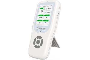 LifeBasis Air Quality Monitor Indoor, 10-in-1 Air Quality Detector with Stand, Real-Time Air Meter Test AQI, PM1.0, PM2.5, PM