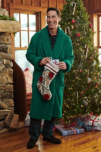 Lands' End Men's Calf Length Turkish Terry Robe Large Radiant Navy