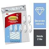 Command Clear Medium Hooks, 7 Hooks, 12 Strips (CL091-7NA) - Easy to Open Packaging
