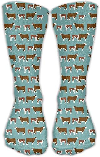 Hereford Cattle Cow Blue Ankle Socks Crew Socks Casual Socks Non Slip Flat Boat Line