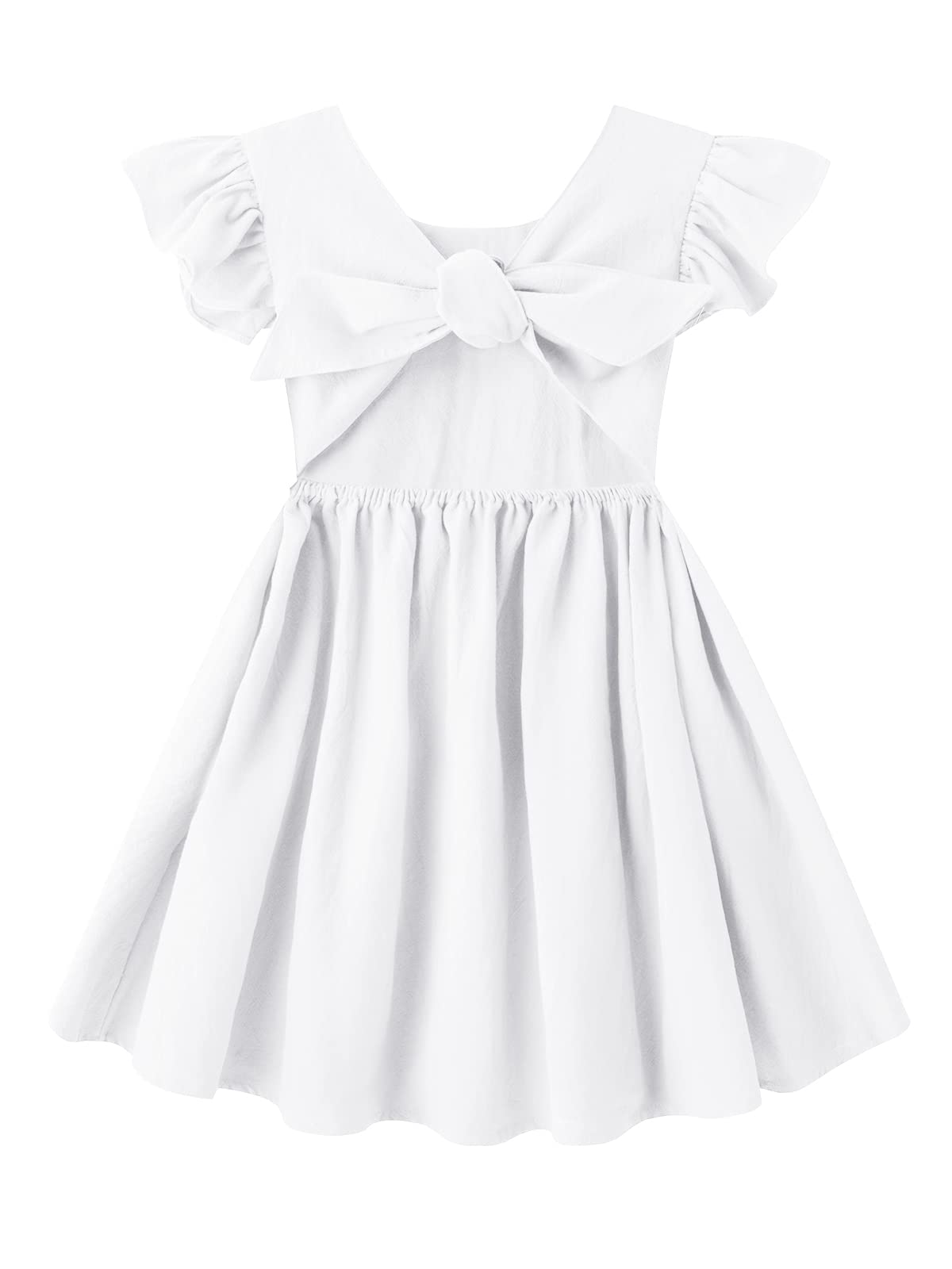 Toddler Girls Dress Cotton Linen Ruffle Halter Sleeveless Kids Casual  Summer ... | eBay