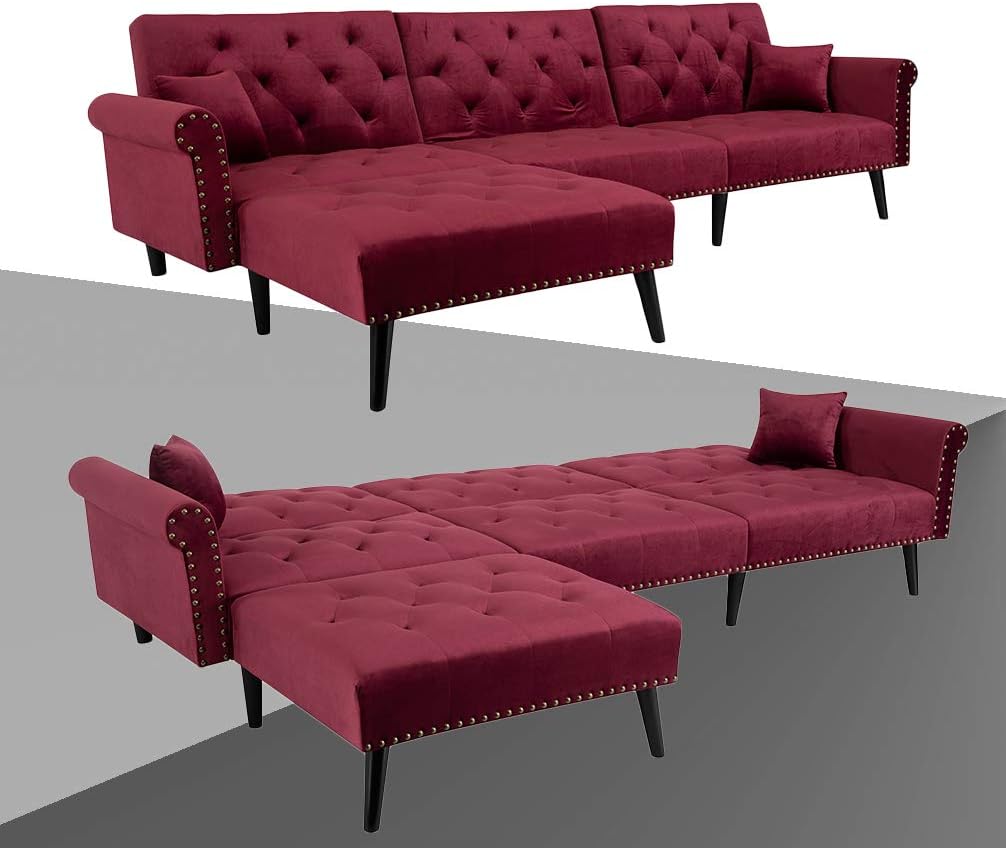 Amazon Com Sofas For Living Room Red Couch Reversible Sectional Sofa Sleeper Kitchen Dining