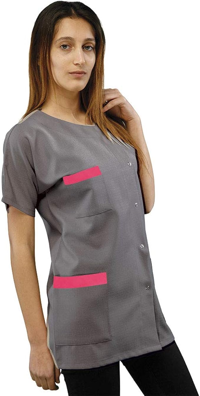 Blouse de Travail Courte idéale Blouse esthéticienne Coloris Gris