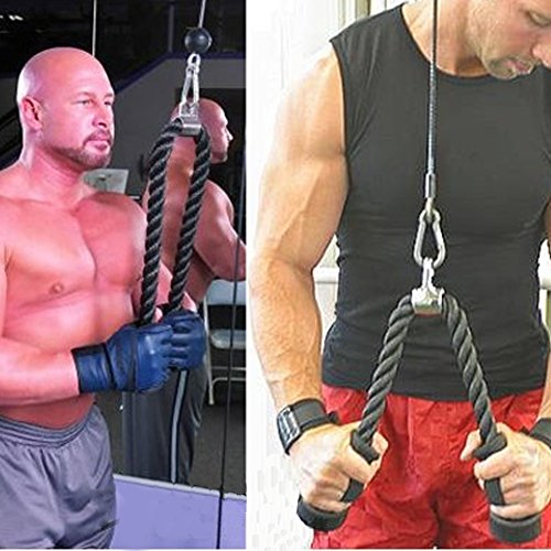 Elemart-Heavy-Duty-Tricep-Rope-Attachment-27inch-Non-Slip-V-Shaped-Press-Down-Bar-Pull-Down-Handle-Attachment-for-Triceps-Workout-Fitness-Body-Building-Gym-Equipment-Exercise-Machine-Attachment