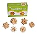 DOYOLLA 3d Wooden Cube Brain Teaser Puzzle Bundle of 6