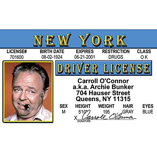 Signs 4 Fun Ncoid Archie Bunker's Driver's License