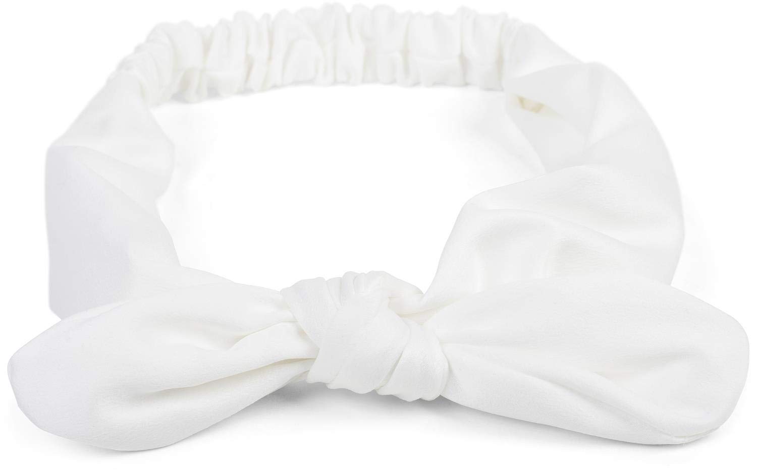 styleBREAKER women hairband plain bow and elastic, hairband, headband, pin-up, rockabilly 04026035, Colour:White โ image 1