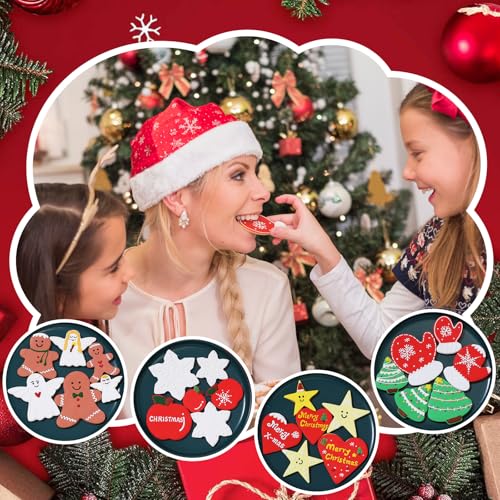 CHRISTMAS COOKIE CUTTERS SET – 24 PCS HOLIDAY COOKIE CUTTER WITH 8 SHAPES – GINGERBREAD MEN, CHRISTMAS TREE, SNOWFLAKE, APPLE, ANGEL, GLOVES, HEART AND STAR BISCUIT CUTTERS FOR WINTER HOLIDAY BAKING