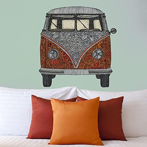 My Wonderful Walls The Van Volkswagen Bus Art Wall Sticker Decal by Valentina Harper, Small, Multicolored