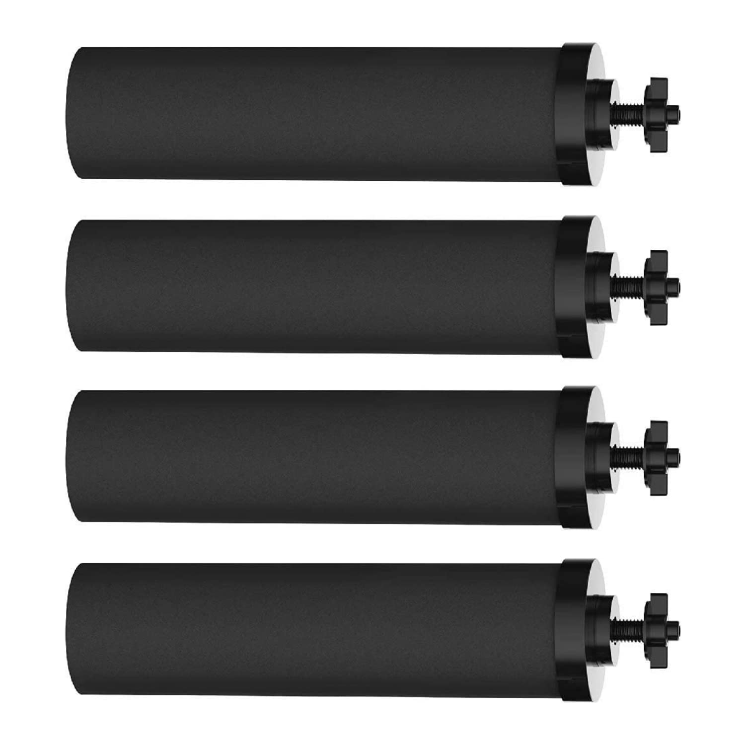 HUINING 4PCS Black Water Filters for Water Purification Unit Water Filter Replacement Household Water Bucket Water Filtration System Gravity Water Filter System Water Purifier Survival