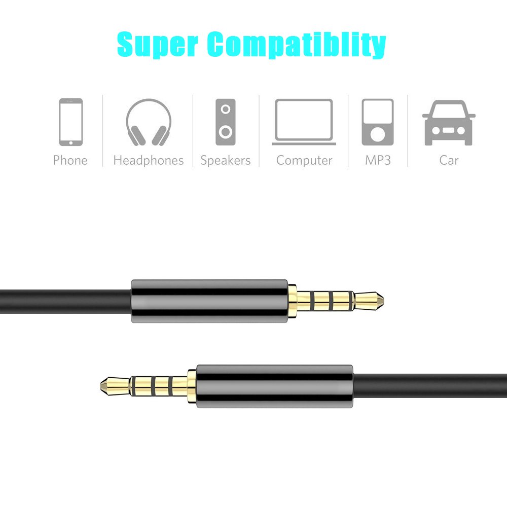 ARCHEER 3.5mm Male to Male Audio Cable 4 Pole Stereo Aux Cable